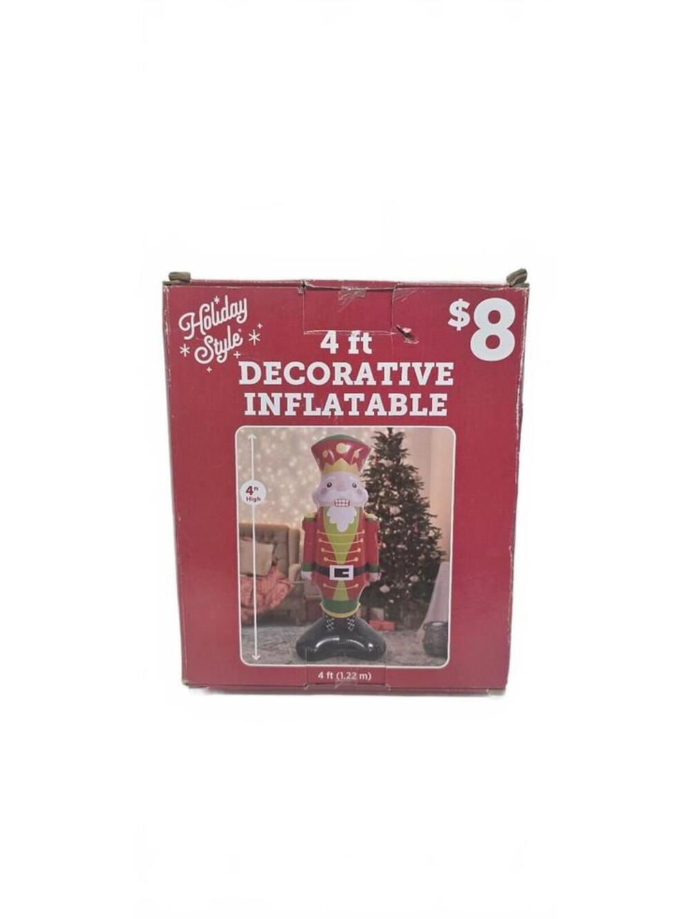 4 ft Decorative Inflatable Nutcracker for Indoor/Outdoor Use